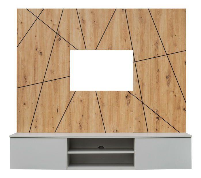 Obývací stěna Xavus G2 (perla grey + dub artisan)