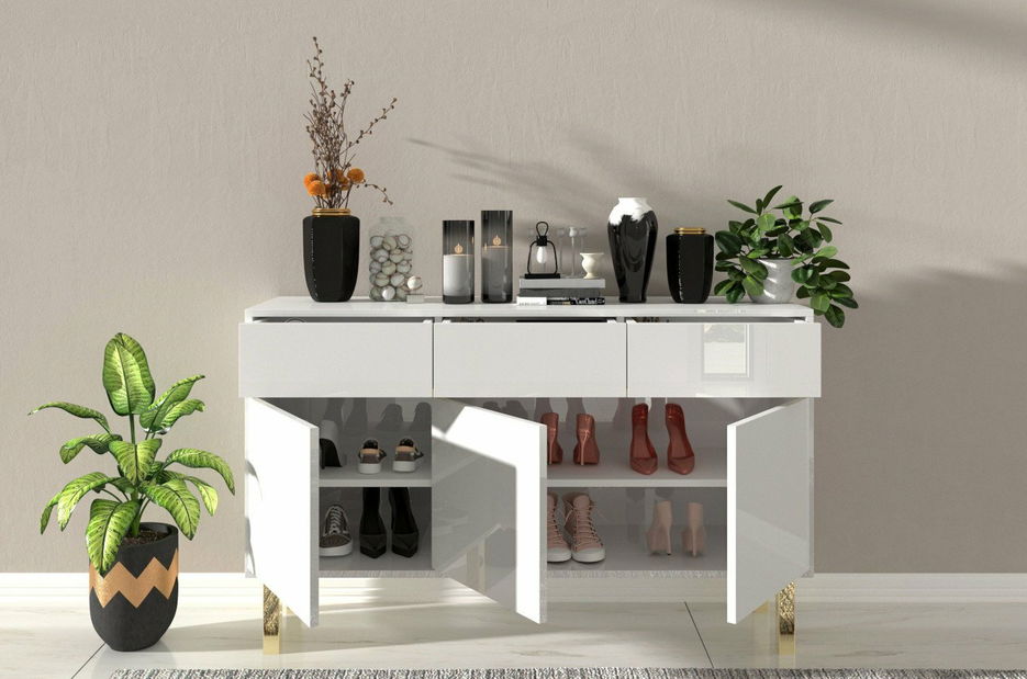 Komoda Naturlig Mynga (vysoký lesk bílý)