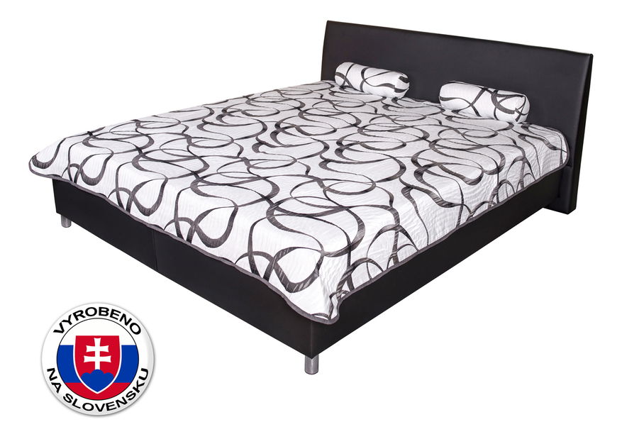 Manželská postel 180 cm Benab Mona černá (+ rošty)