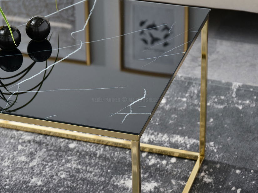 Konferenční stolek Bella Xl (černá + zlatá)