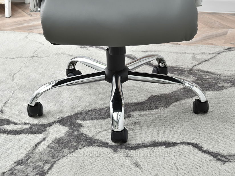 Křeslo Luxus (šedá + chromová)