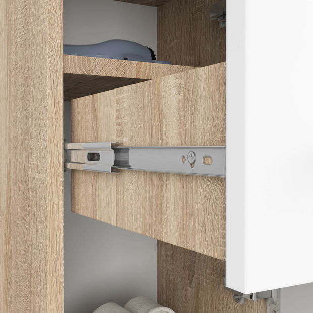 Koupelnová skříňka Fulgor 2D 1SZ (dub sonoma + bílá)