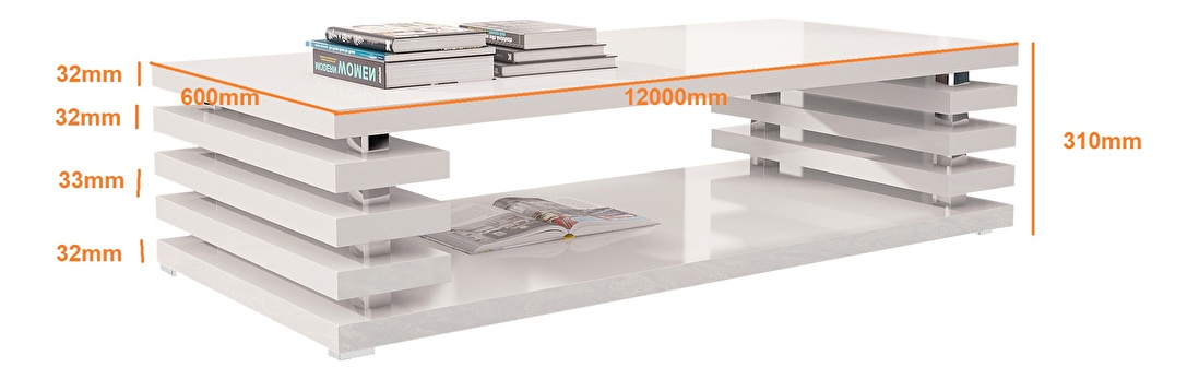Konferenční stolek Palga (bílá) *výprodej