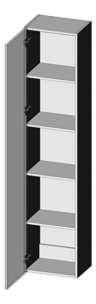 Skříňka na stěnu Livo S-180 (černá + lesk černý)
