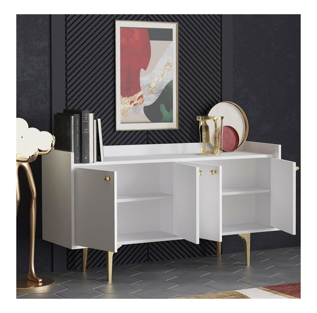 Skříňka Lipamo 1 (bílá + zlatá)