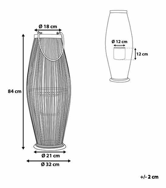 Lucerna TANIHI 84 cm (kov) (černá)