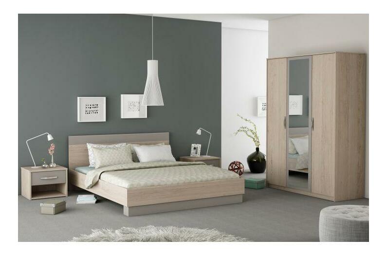 Šatní skříň Graphic (dub arizona + šedá)