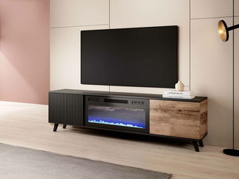 TV stolek Remali (černá + dub wotan)