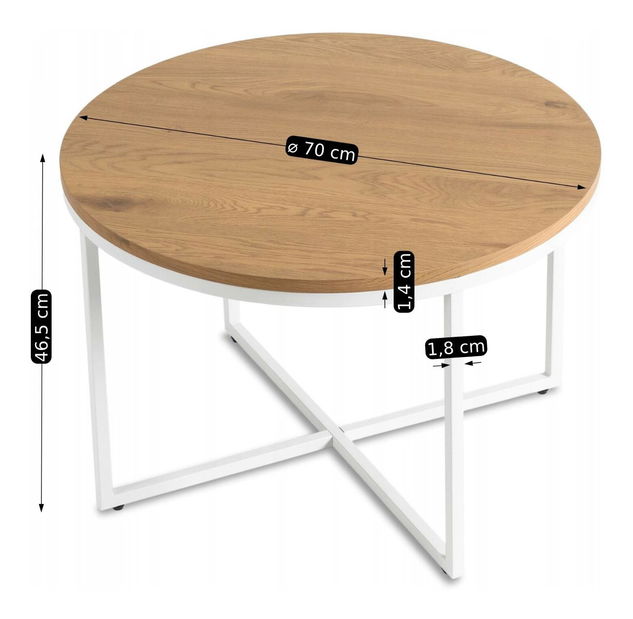 Konferenční stolek Hubiera (dub zlatý + bílá)