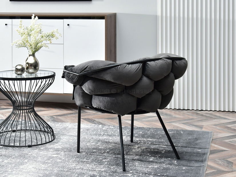 Relaxační křeslo Piplio (grafitová + černá)