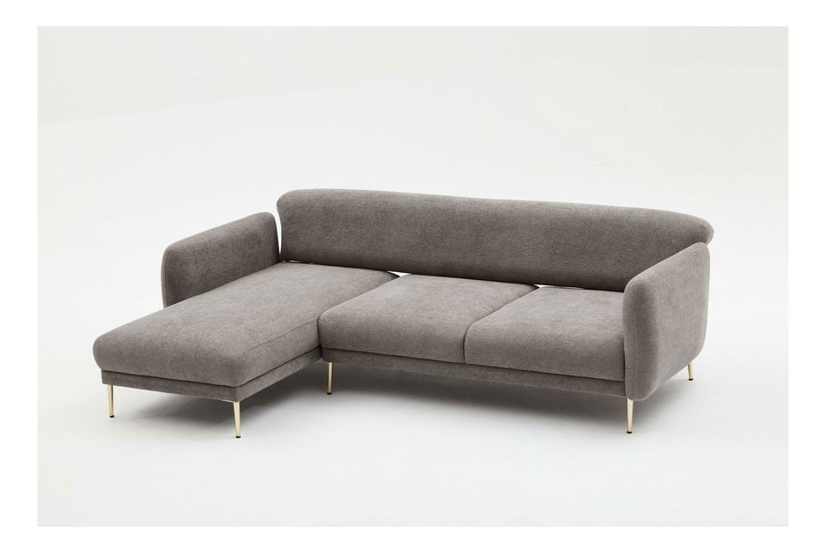 Rohová sedačka Simeon (L) (šedá + zlatá)