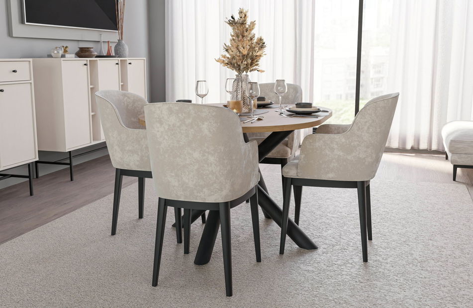 Oválný jídelní stůl Ossla (dub artisan)