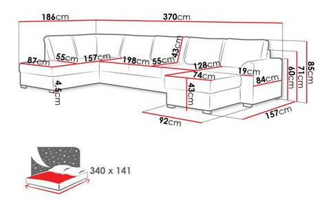 Rohová sedací souprava Celeste (šedá)