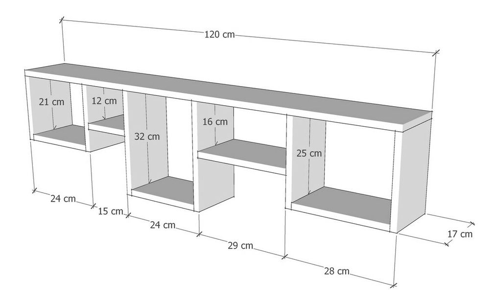 Nástěnná police Amy (bílá)