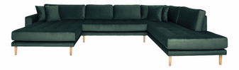 Rohová sedací souprava ve tvaru U (L) Lvaveriaora U (tmavě zelená)