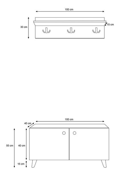 Předsíňová sestava Tamudi (dub + bílá)