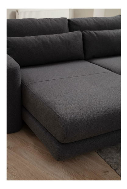 Rohová sedačka Lelysena (L) (šedá + černá)
