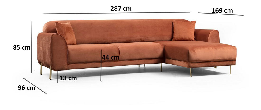 Rohová sedačka Imagetta (P) (Skořicová)