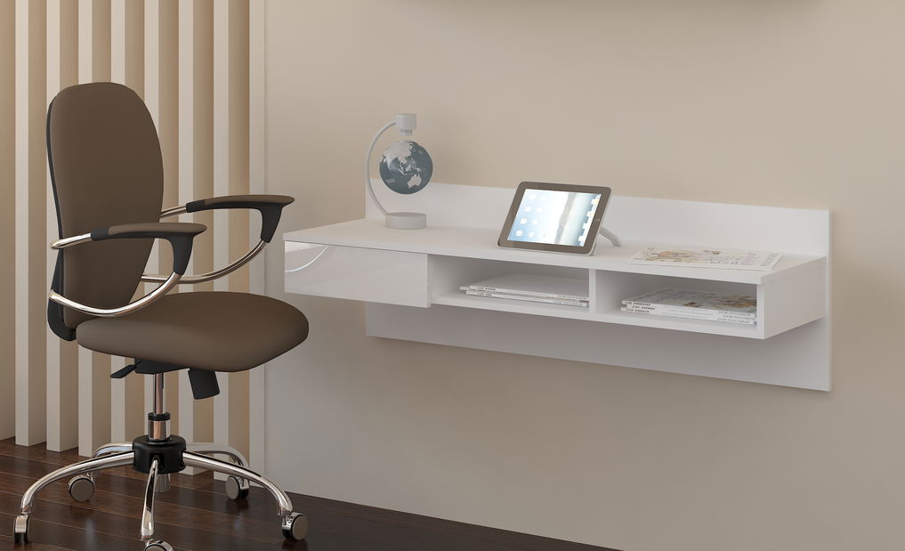 PC stolek Upwell bílá + lesk bílý *bazar