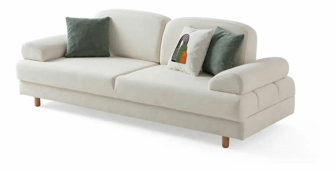 Rozkládací pohovka Arina (krémová) (s úl. prostorem) 1