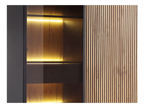 Nábytek do obývacího pokoje Dernas II (grafit + dub wotan)