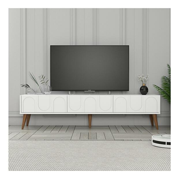  TV stolek/skříňka Bipemu 3 (bílá + ořech)