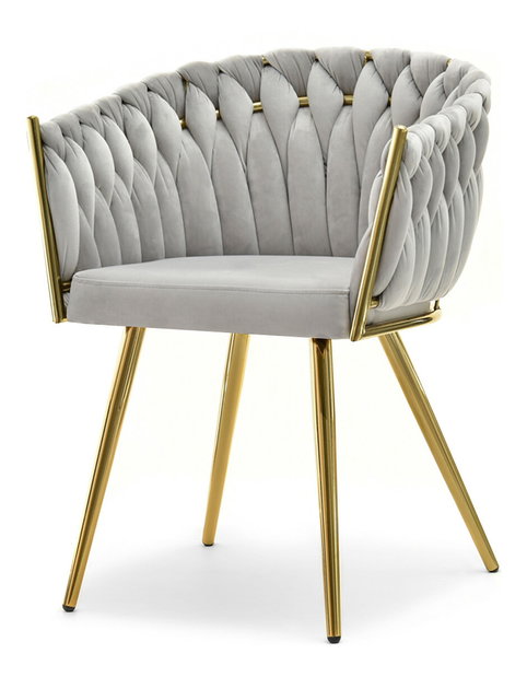 Jídelní židle Radio (šedá + zlatá)