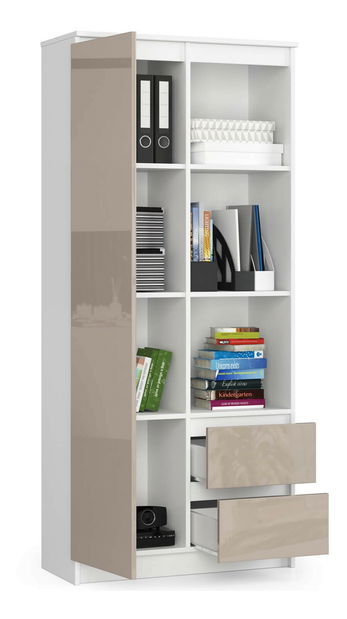 Regál Rehana (bílá + cappuccino lesk)