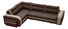 Rohová sedací souprava Asperata (hnědá + světlehnědá) (L)