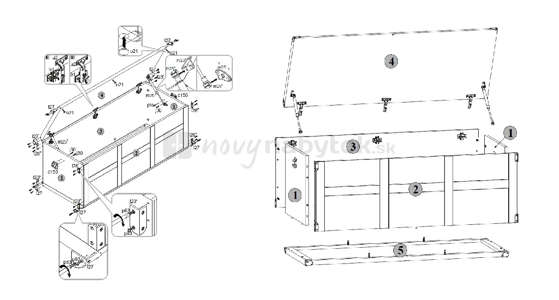 Truhlice BRW INDIANA JKUF 120 (Dub sutter)