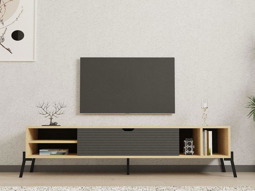 TV stolek/skříňka Nusave (dub safírový + antracit)