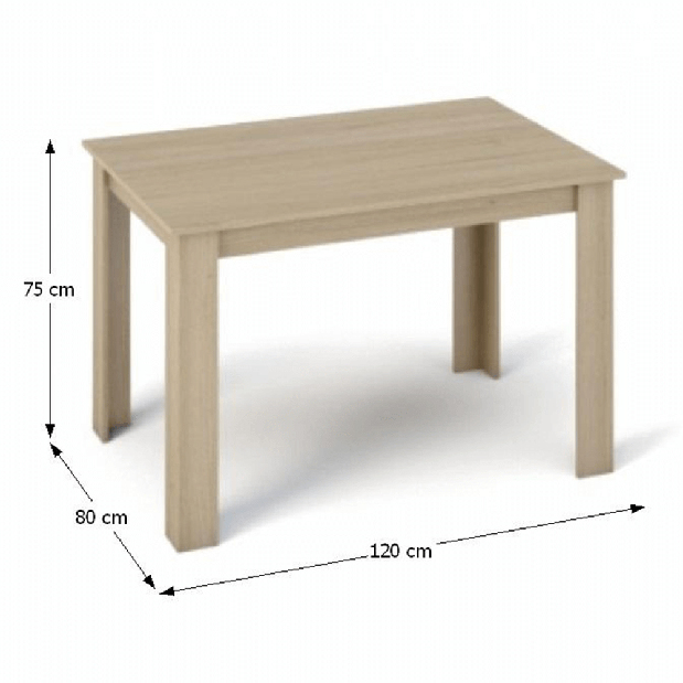 Jídelní stůl Kraz (obdélník) (pro 4 osoby) (dub sonoma)