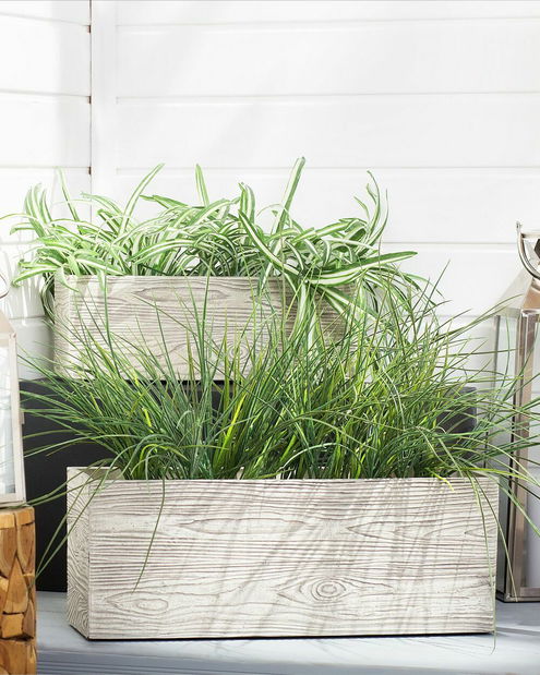 Květináč PARINGA 15x42x13 cm (kámen) (bílá)