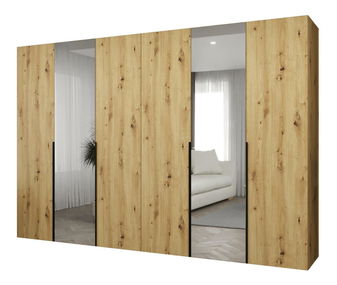 Šatní skříň 300 cm Alice 2 (dub artisan + černá)