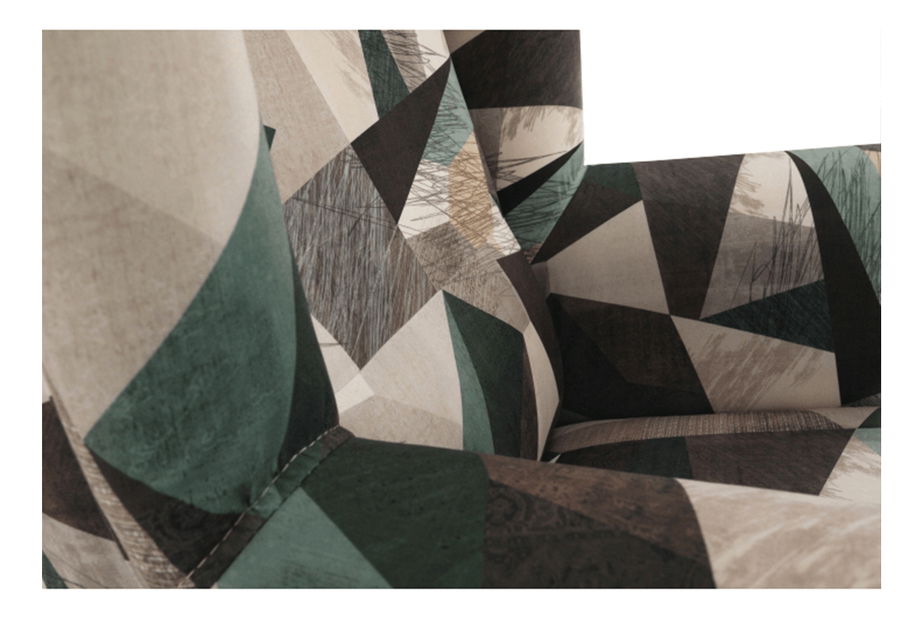 Křeslo ušák Charlie (Holm hnědozelená vzor)