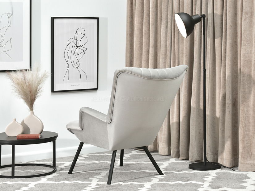 Designové křeslo Lanzaris (šedá + zlatá)