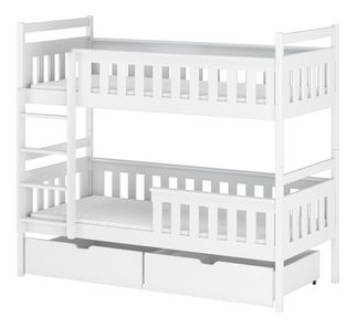 Dětská postel 90 cm Tommy (s roštem a úl. prostorem) (bílá)