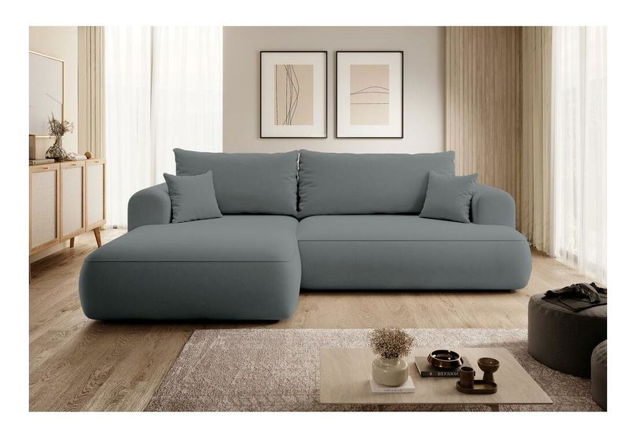 Rohová sedací souprava Olivo I (L) (šedočerná světlejší + černá)