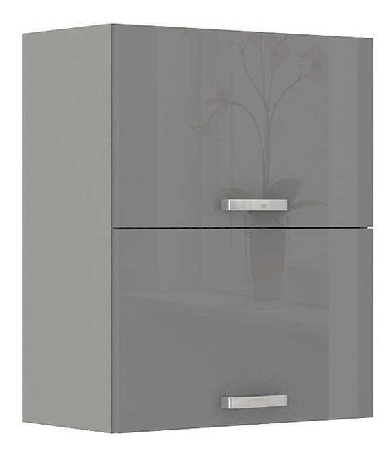 Horní kuchyňská skříňka Milo 60 GU-72 (šedá + šedý lesk)