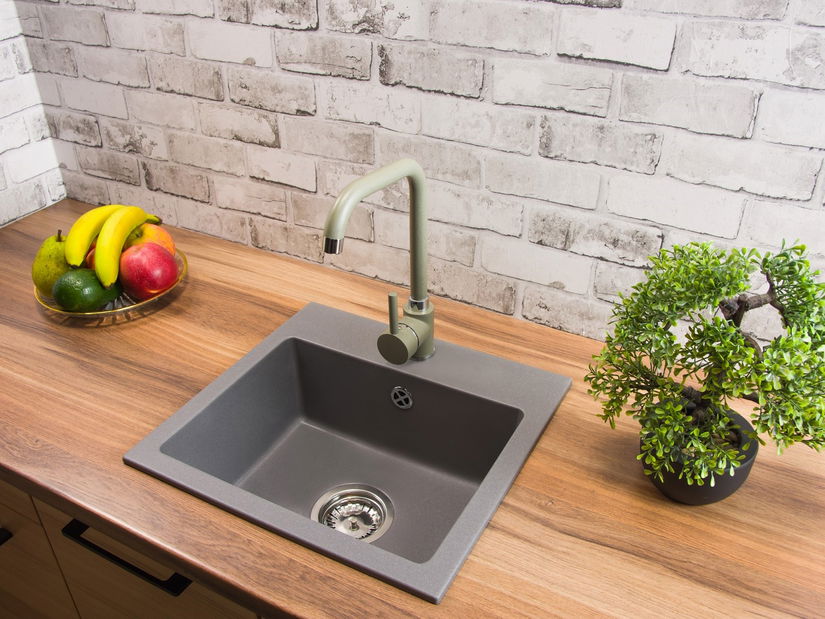 Kuchyňský dřez Donius (šedá) (s 1 otvorem pro baterii)