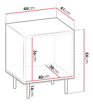 Set 2 nočních stolků Lomaller (dub wotan + černá)