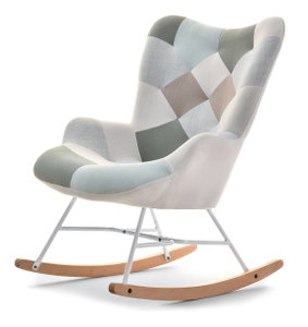 Křeslo Sibyla (patchwork + buk + černá)