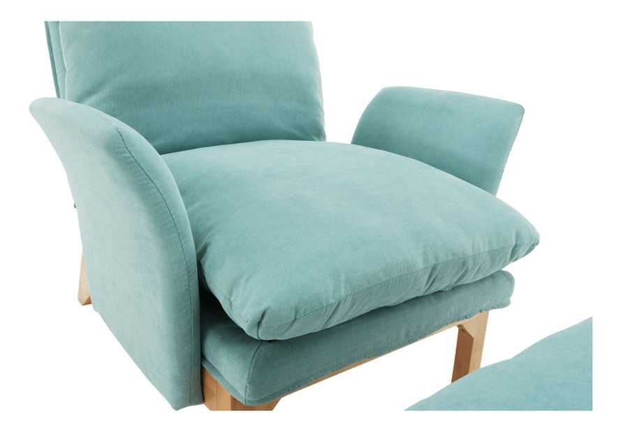 Křeslo s podnožkou Zintius (mentolová)