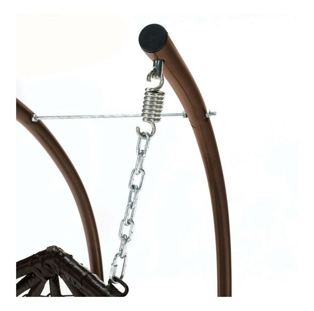 Závěsné dvojkřeslo Dalvoa 2 (měděná + hnědá + krémová)