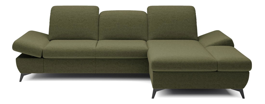 Rohová sedací souprava Harpie (tmavě zelená) (P)