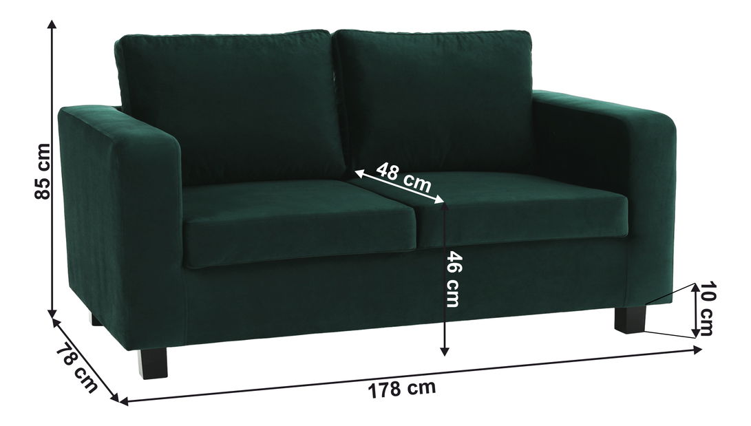 Pohovka trojsedačka Likuma (smaragdová)