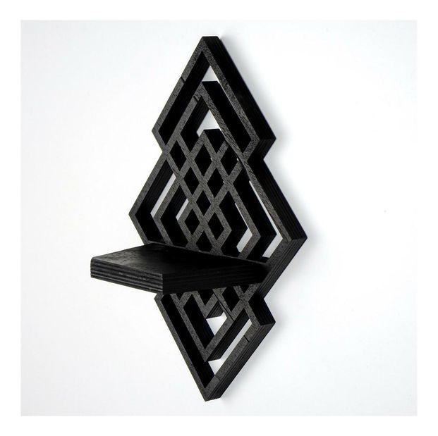 Dekorativní nástěnná police Vanute 3 (černá)