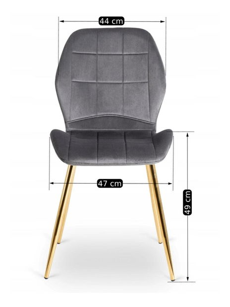Jídelní židle Inolvidable (šedá + zlatá)