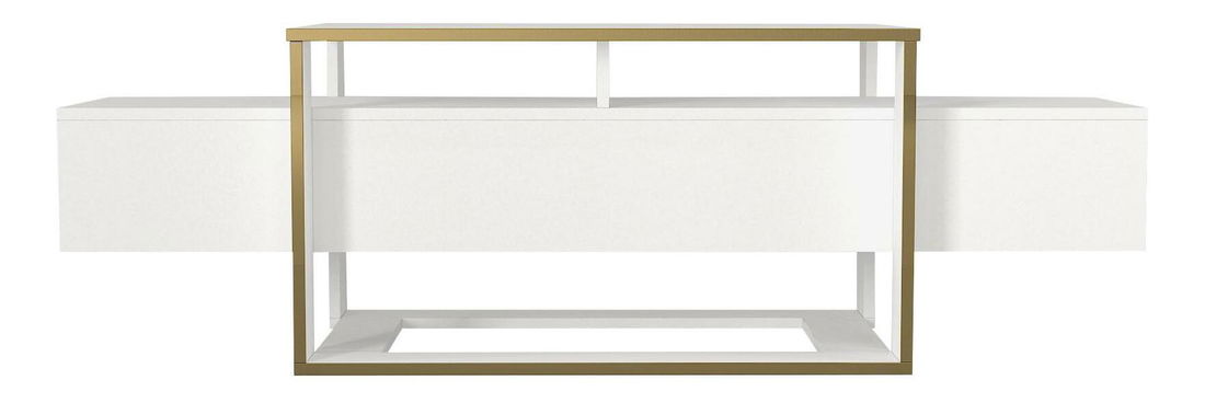 TV stolek/skříňka Biano (bílá + zlatá)