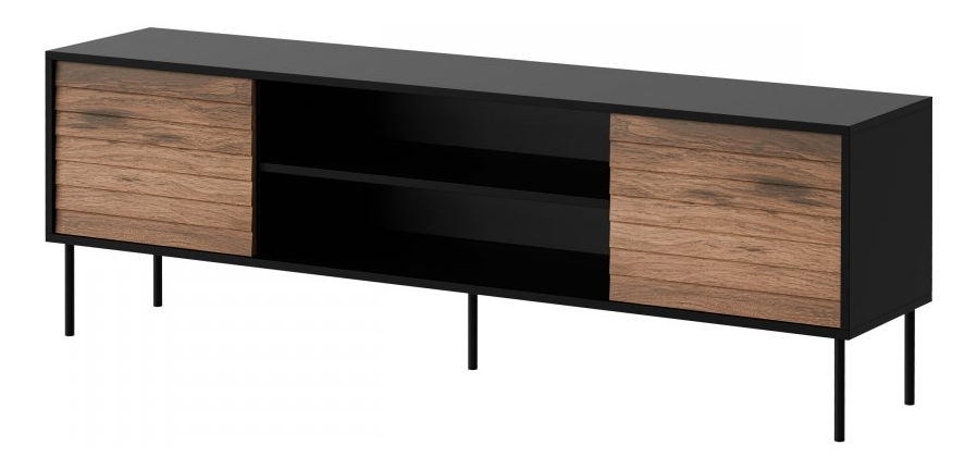 TV skříňka Hermano 180 EF (černá + ořech warnia)
